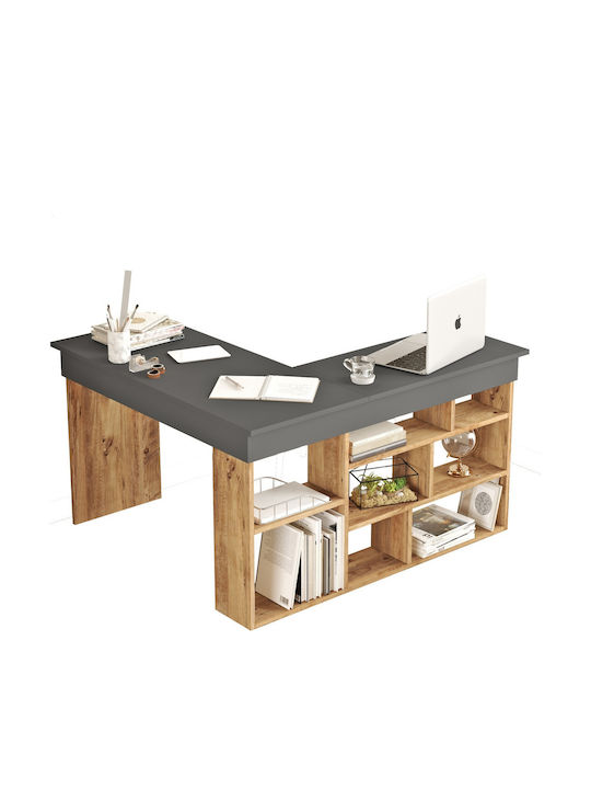Schreibtisch Cann Holz Pine/anthracite 115x120x72cm