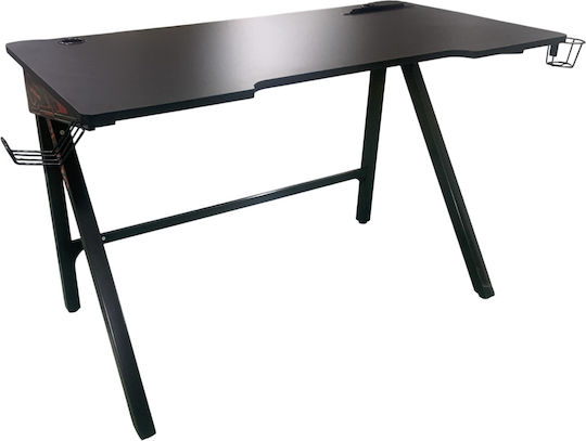 Gaming-Schreibtisch Warrior 120x60x76cm Schwarz