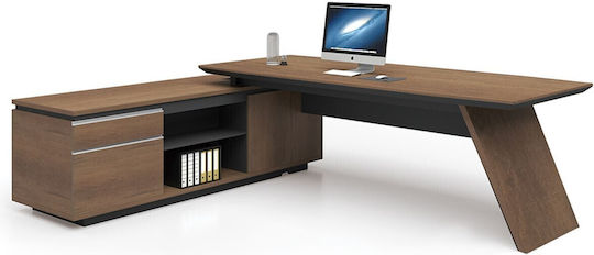 Γωνιακό Επαγγελματικό Γραφείο Proline 240x200x76εκ. Καφέ