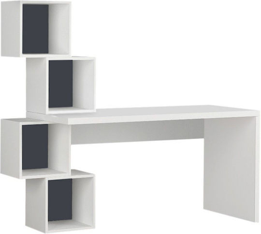 Γραφείο Balance με Βιβλιοθήκη 153.5x60x143εκ. Λευκό
