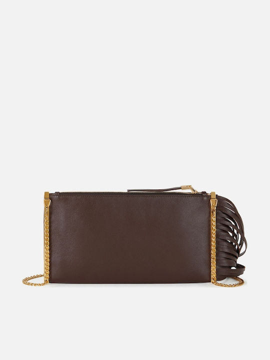 Elisabetta Franchi Leather Women's Brown Envelope