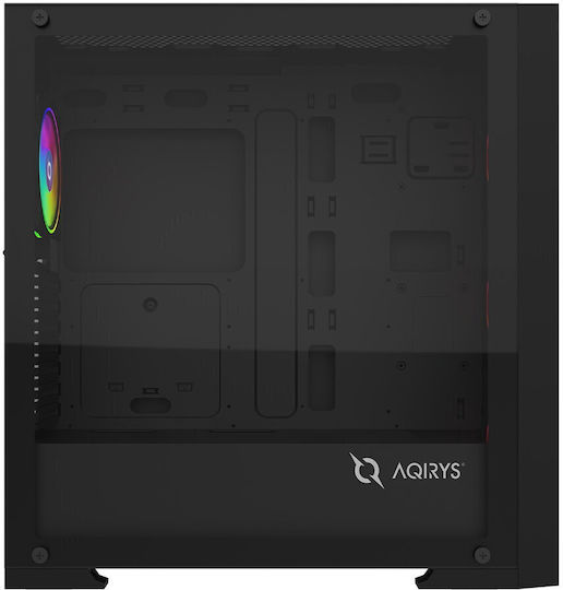 Aqirys Avior Gaming Midi Tower Κουτί Υπολογιστή με Πλαϊνό Παράθυρο και ARGB Φωτισμό Μαύρο