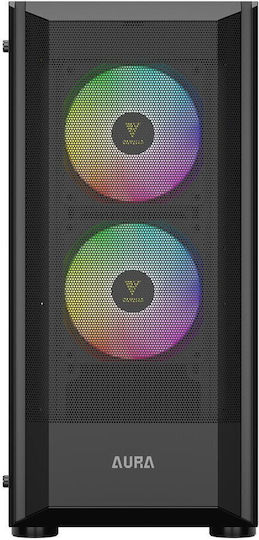 Gamdias Aura GC6 aRGB Gaming Midi Tower Computer Case with Side Window Black