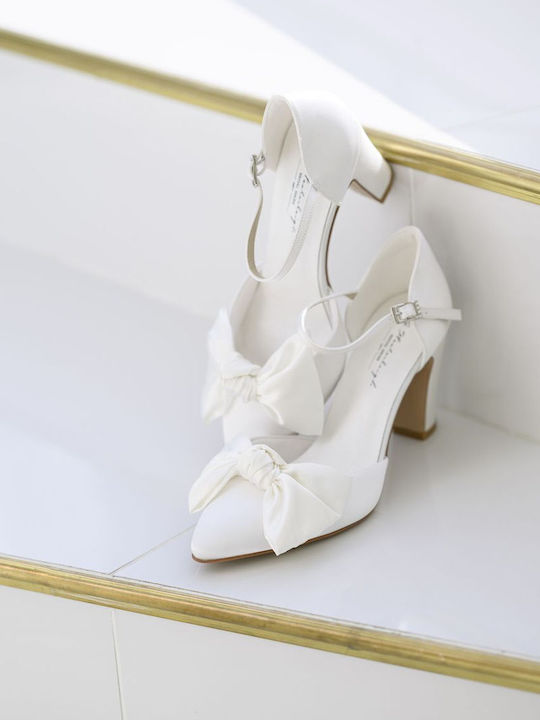 Leder Pumps mit Hohem Absatz Weiße