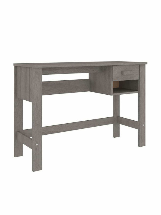 vidaXL Schreibtisch Hamar aus Massivholz Hellgrau 110x40x75cm