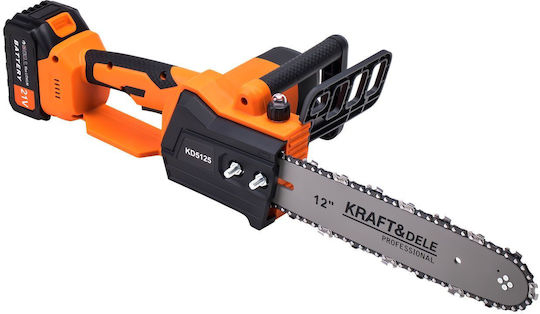 Kraft & Dele Motoferăstrău cu Baterie 2x4Ah 21V 5.5kg cu Lamă 30.48cm