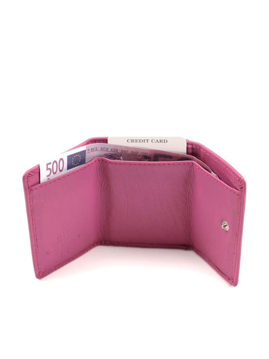 Kleines Leder Damenbrieftasche Fuchsie