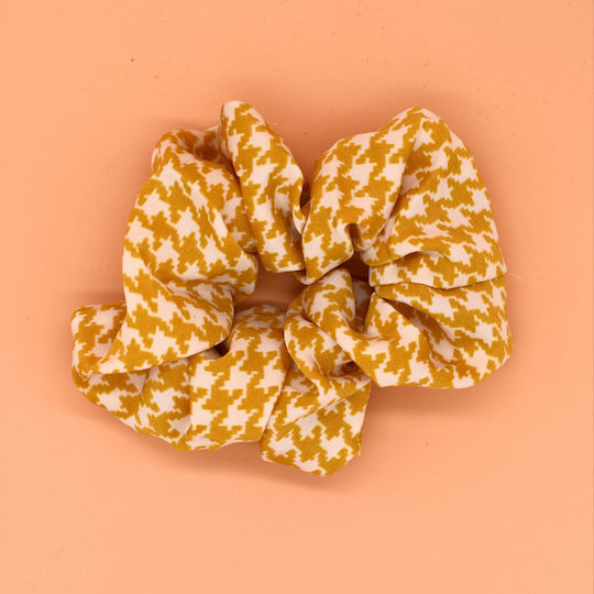 Scrunchies Πιε Ντε Πουλ Λαστιχάκι Μαλλιών Κίτρινο