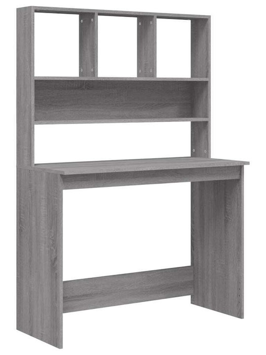 Schreibtisch Holz mit Bücherregal Gray 102x45x148cm