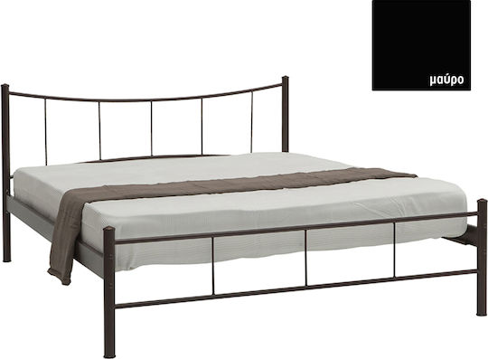 Smile Double Metal Bed Black for Mattress 140x190cm