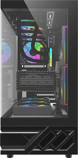 Darkflash DS950 Gaming Mini Tower Κουτί Υπολογιστή με Πλαϊνό Παράθυρο και ARGB Φωτισμό Μαύρο