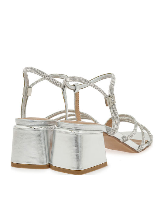 Sandals with Strass Silver W47003193E94-Clear Strass with Silver HQ-2025-02 Metallic