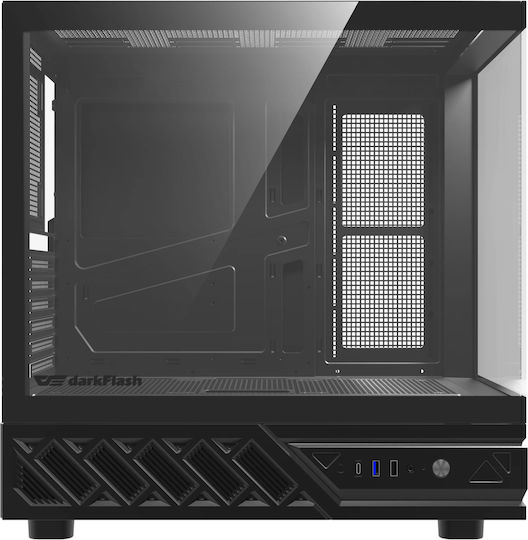 Darkflash DS950 Gaming Mini Tower Κουτί Υπολογιστή με Πλαϊνό Παράθυρο και ARGB Φωτισμό Μαύρο