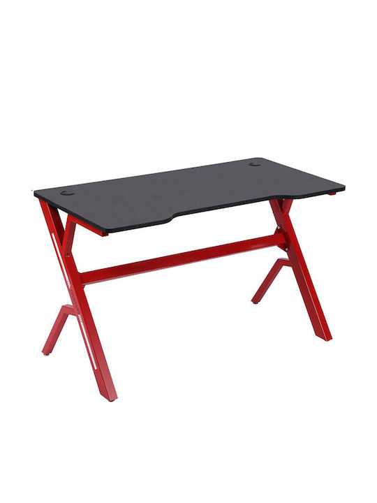 Gaming Office Wooden Red with Metal Legs 120x60x73cm