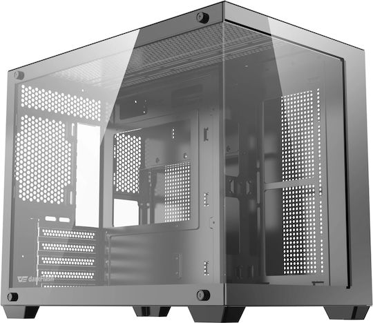 Darkflash B275 Pro Gaming Mini Tower Κουτί Υπολογιστή με Πλαϊνό Παράθυρο και ARGB Φωτισμό Μαύρο