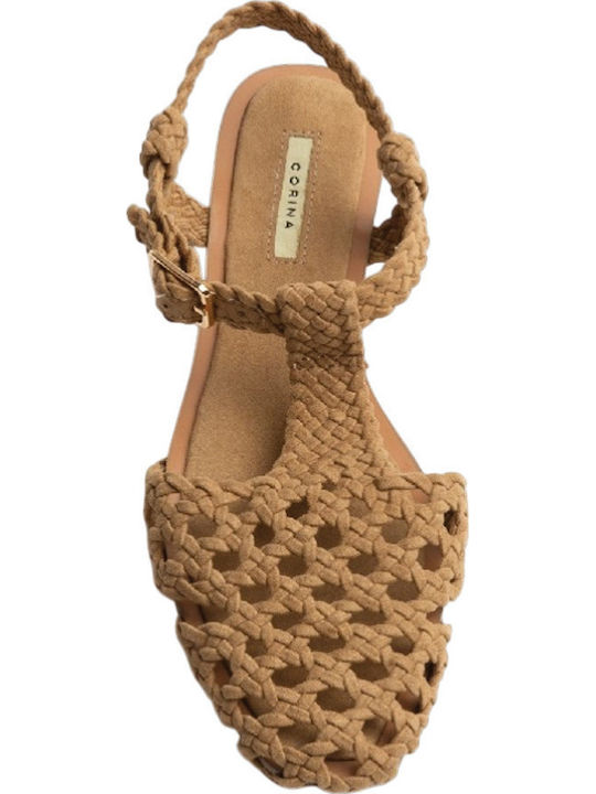 Γυναικείες Μπαλαρίνες Slingback σε Καφέ Χρώμα