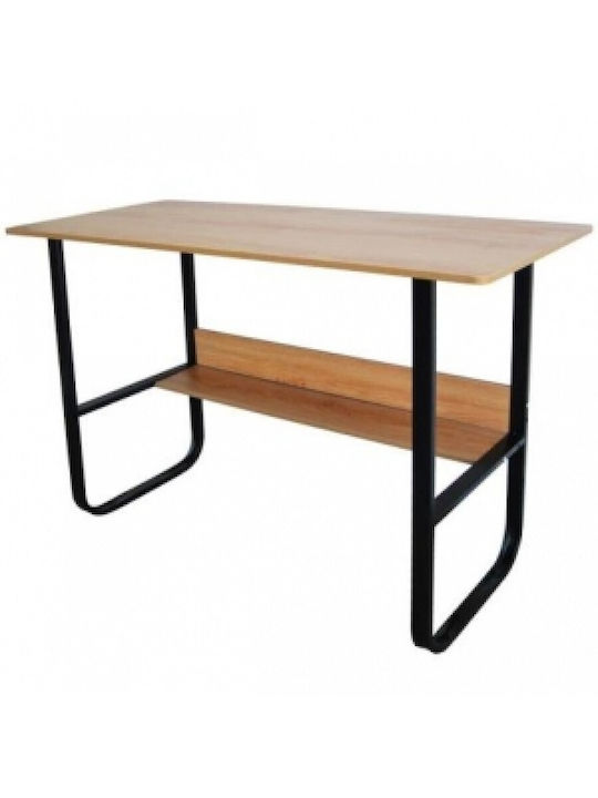 Desk Wooden Black with Metal Legs 100x45x72cm