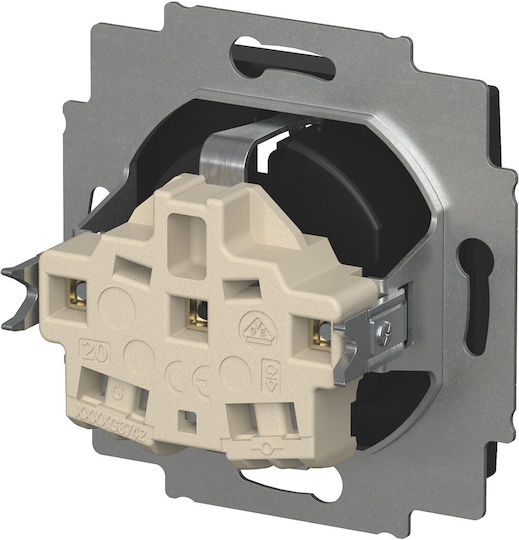 Busch-Jaeger Single Power Socket with Key Black