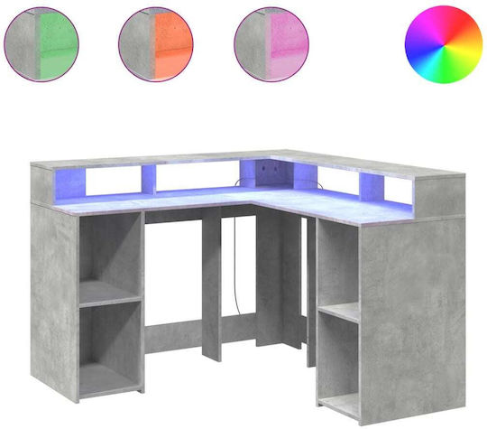Γωνιακό Γραφείο με LED & USB θύρες 130x130x91εκ. Γωνιακό Γραφείο με LED & USB θύρες 130x130x91εκ.