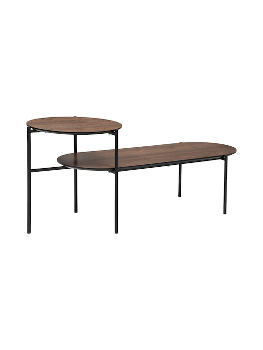 Oval Central Coffee Table Kemi Wooden Brown 118x43.2x48 cm