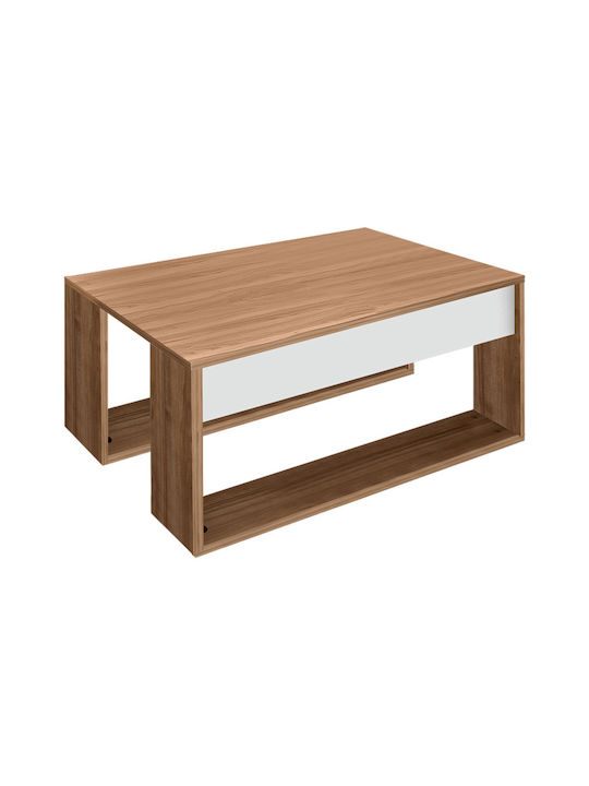 Rectangular Central Coffee Table Gorder Wooden Brown M80xW60xH35cm