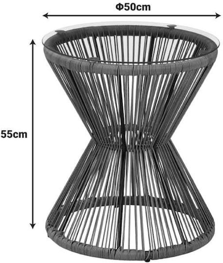 Catering Table for Small Outdoor Spaces Rattan Foldable Gray 50x50x55cm