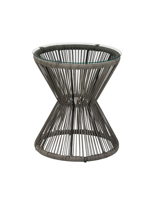 Catering Table for Small Outdoor Spaces Rattan Foldable Gray 50x50x55cm