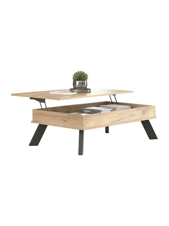 Măsuță Centrală Rectangulară Nr 12 din Lemn cu Mecanism de Ridicare Stejar Miere 119x66.5x41cm