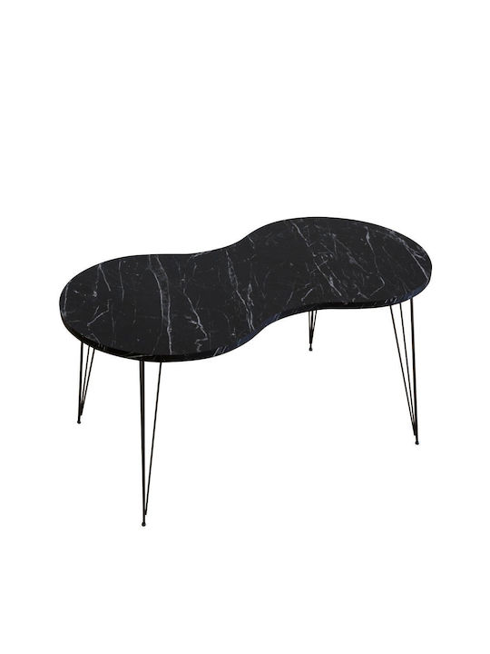 Oval Zentral Kaffeetisch Sade Holz Schwarz M90xL41xH40cm