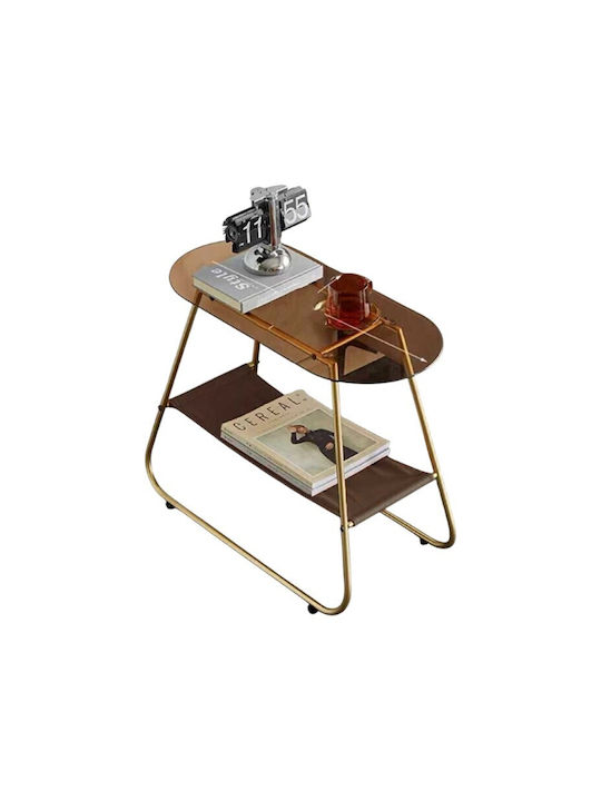 Rectangular Side Coffee Table Glass W65xL30xH52cm