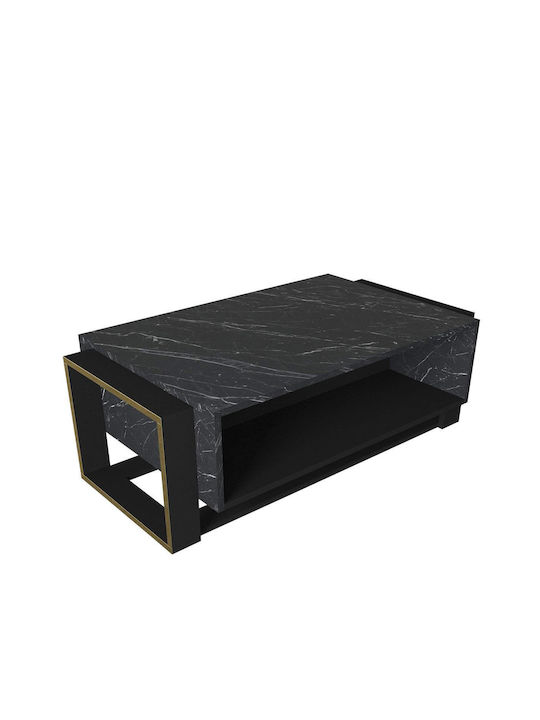 Rectangular Central Coffee Table Levitha Wooden Black 108x60x40 cm