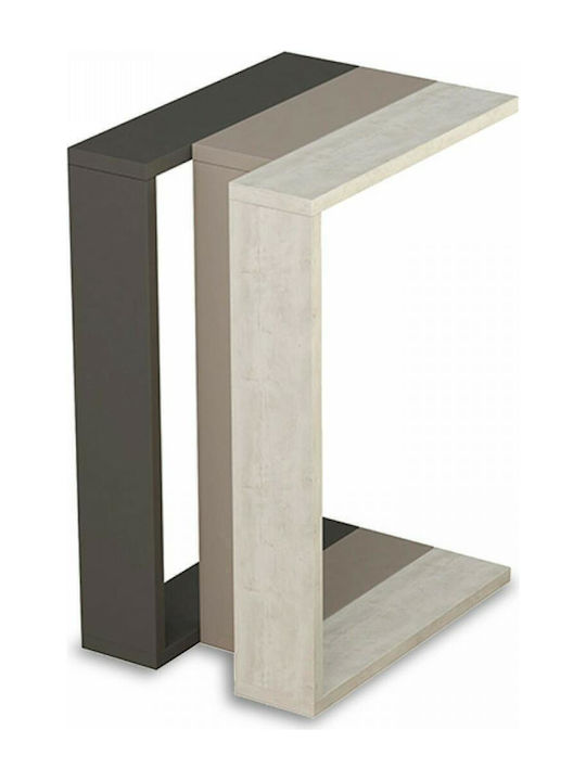Rectangular Side Coffee Table Muju Wooden Open Mocha White Antique Anthracite W30xL40xH57cm