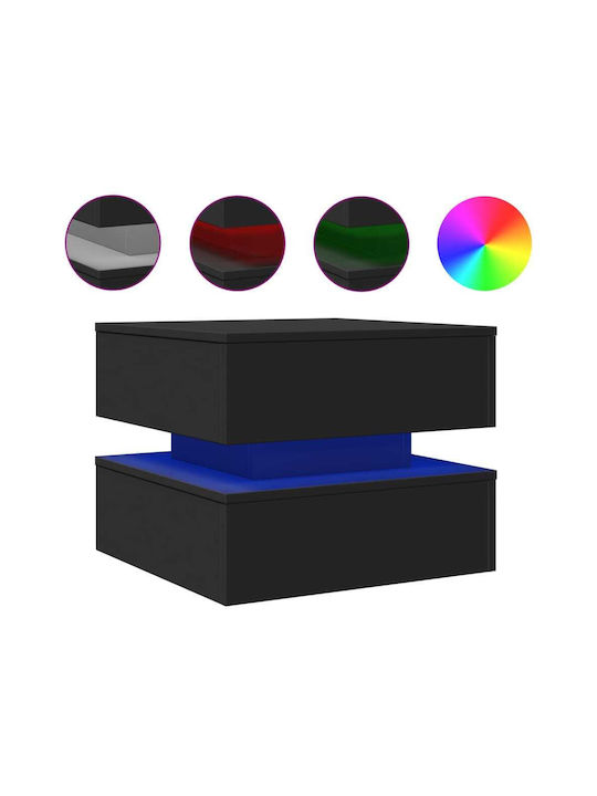 Square Side Wooden Coffee Table Black W50xL50xH40cm