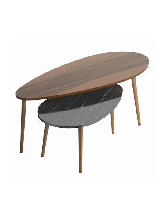 Oval Central Coffee Table Monty Wooden Beige W116xL46xH46cm