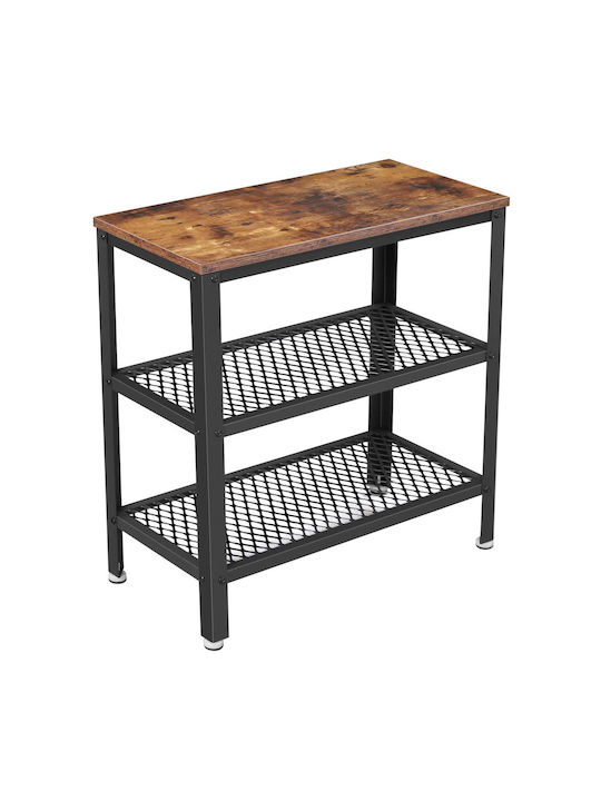Rectangular Măsuță auxiliară din Lemn Masiv Rustic Brown L60xW30xH60cm.