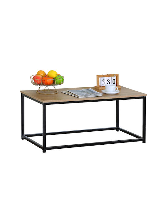 Rectangular Central Wooden Coffee Table Black W90xD48xH40cm