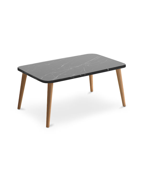 Rechteckiger Zentraler Kaffeetisch Soul Holz Schwarz M90xL55xH41cm Megapap
