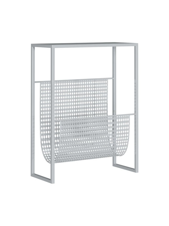 Rectangular Metal Silver Side Coffee Table W35xL15xH45cm