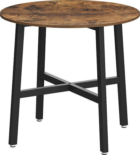 Round Central Wooden Brown Coffee Table W80xL80xH75cm