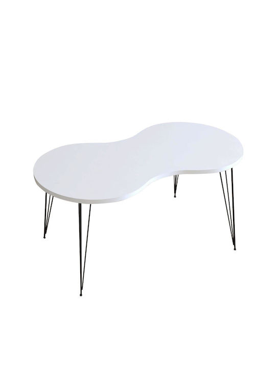 Masa Centrală Ovală Sade Din Lemn Alb L90xL41xÎ40cm