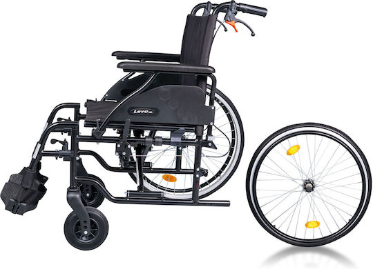 Mobiak Levo Αναπηρικό Αμαξίδιο 24" Πτυσσόμενο 48cm 0810843 Μαύρο