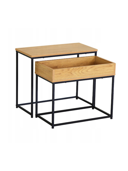 Set Zigon Rectangular Din Lemn Masiv Bej 2 Buc M60xL30xÎ50cm