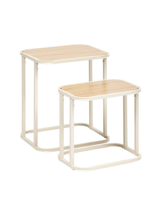 Ορθογώνιο Σετ Ζιγκόν Μεταλλικό Beige 2τμχ Μ39xΠ33xΥ46εκ.
