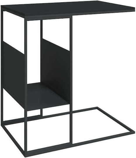 Rectangular Side Table Wooden Black M55xW36xH59.5cm