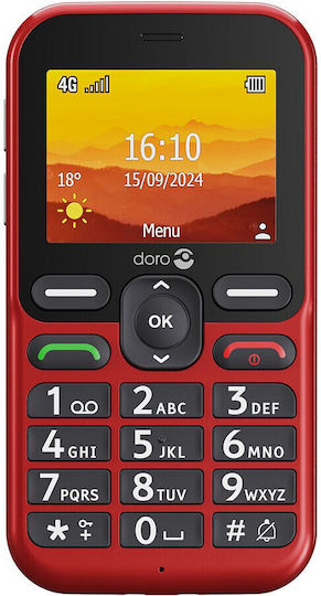 Doro Leva L10 Single SIM Κινητό με Κουμπιά Κόκκινο