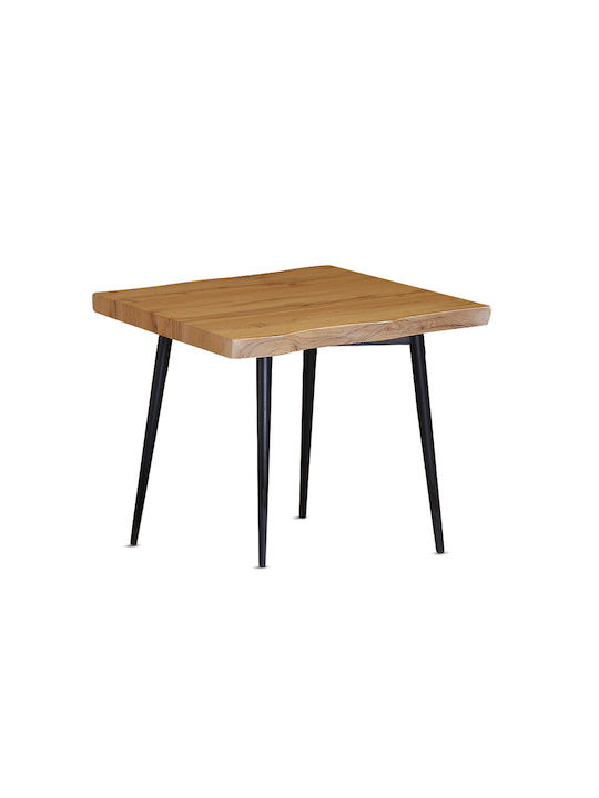 Square Central Coffee Table Daro Made of Solid Black Wood W60xL60xH55cm