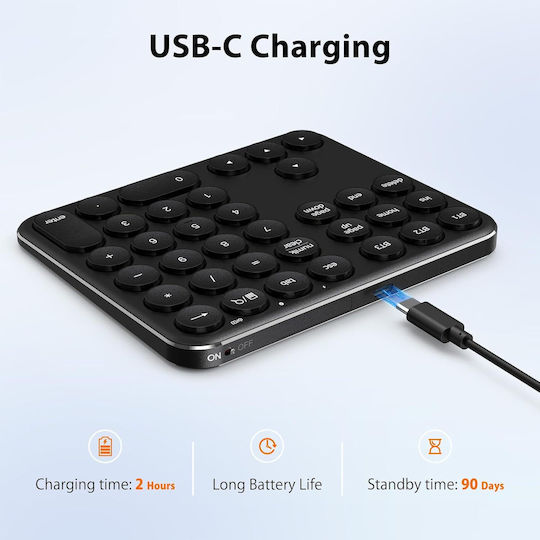 iClever IC-KP11 Tastatură Numerică Fără Fir Bluetooth Gri