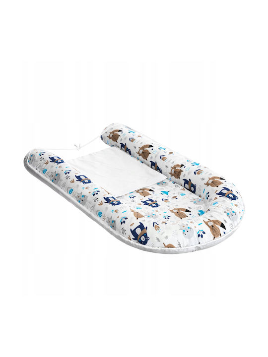 Les Deglingos Baby Nest Pillow Bear And Fox White