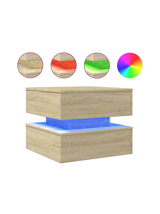 Square Side Table Wooden Brown M50xL50xH40cm