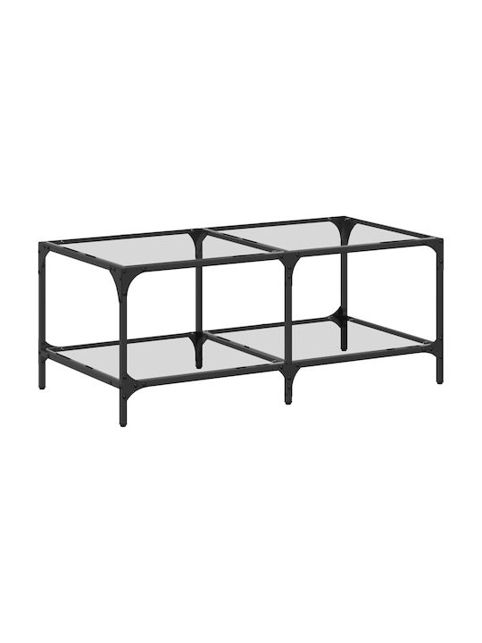 Rectangular Central Glass Coffee Table Transparent M98.5xW50xH40cm